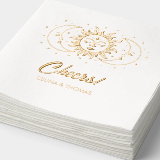 Serviettes de Mariage personnalisées Gold Foil (Détail)