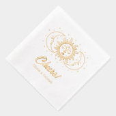 Serviettes de Mariage personnalisées Gold Foil (Droite)