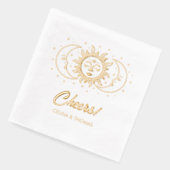 Serviettes de Mariage personnalisées Gold Foil (Gauche)