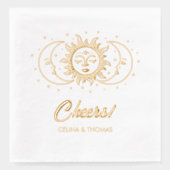 Serviettes de Mariage personnalisées Gold Foil (Recto)