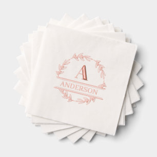Serviettes de monogramme de couronne étamée à huil