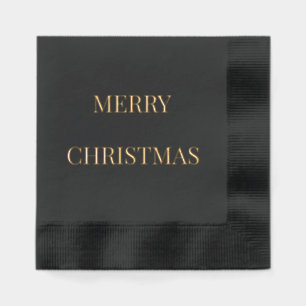 Serviettes de Noël joyeux estampées à la feuille