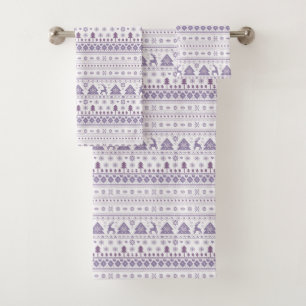 Serviettes de Noël pourpres scandinaves d'hiver no