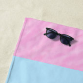 Serviettes de plage à cheveux drôles rose violet (En situation)