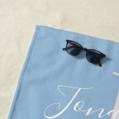 Serviettes de plage adorables bleu nounours (En situation)