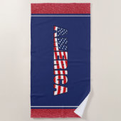 Serviettes de plage Amérique Parties scintillant R (Devant)