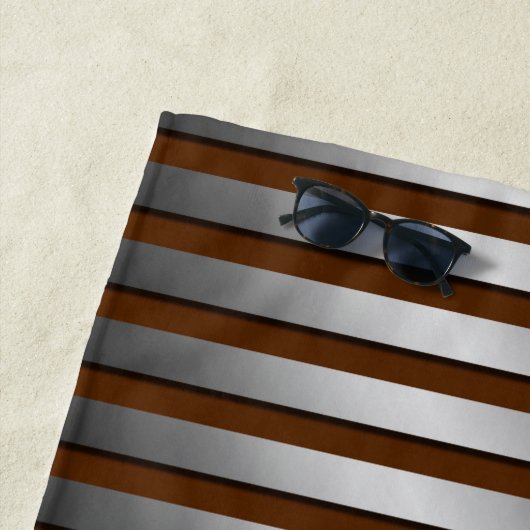 serviettes de plage argentées, rayures, artisanat (En situation)