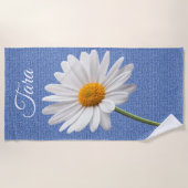Serviettes de plage Blanc Daisy (Devant)