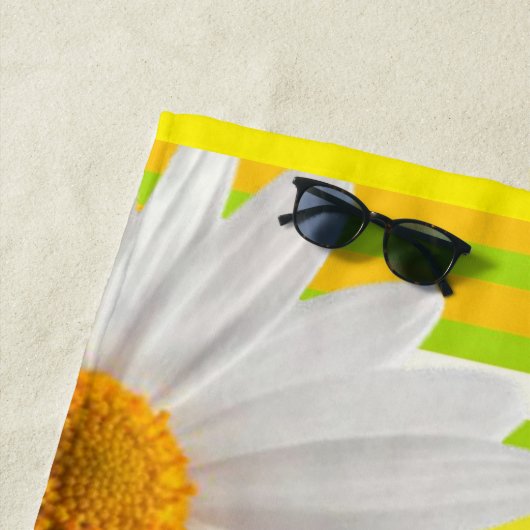 Serviettes de plage Blanc Daisy (En situation)