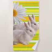 Serviettes de plage Blanc Daisy (Devant)