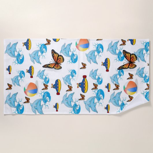 Serviettes de plage Dauphin (Devant)