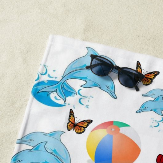 Serviettes de plage Dauphin (En situation)