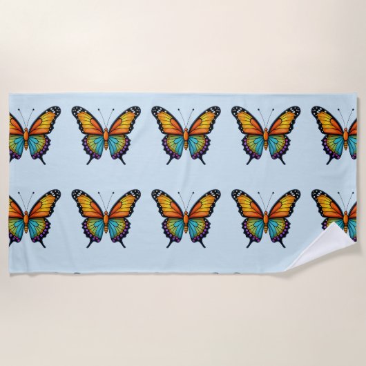 SERVIETTES DE PLAGE DE BUTTERFLY (Devant)