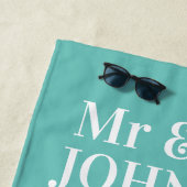 Serviettes de plage en lune de miel pour M. et Mme (En situation)