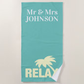 Serviettes de plage en lune de miel pour M. et Mme (Devant)