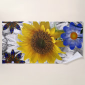 Serviettes de plage Fleurs de soleil (Devant)