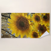 Serviettes de plage Fleurs de soleil (Devant)