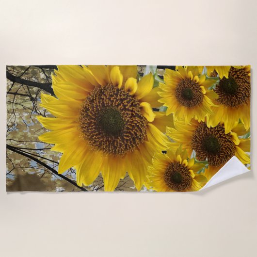 Serviettes de plage Fleurs de soleil (Devant)