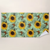 Serviettes de plage Fleurs de soleil (Devant)