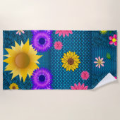 Serviettes de plage Fleurs de soleil (Devant)