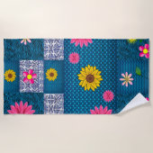 Serviettes de plage Fleurs de soleil (Devant)