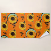 Serviettes de plage Fleurs de soleil (Devant)