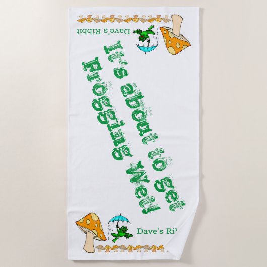 Serviettes de plage Grenouille Champignons Ribbit (Devant)