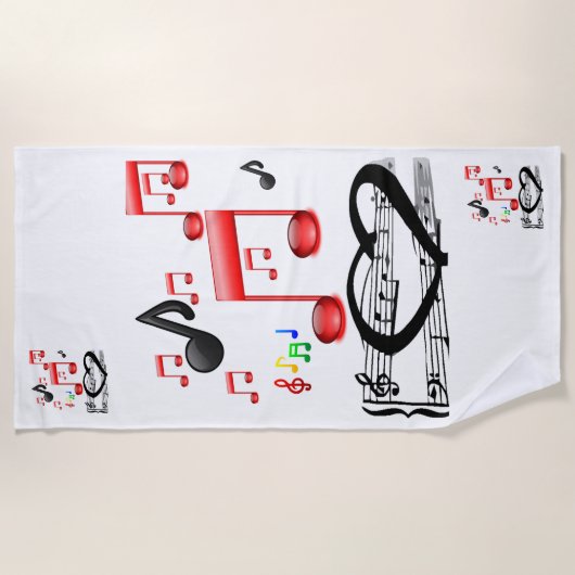 Serviettes de plage Musique (Devant)
