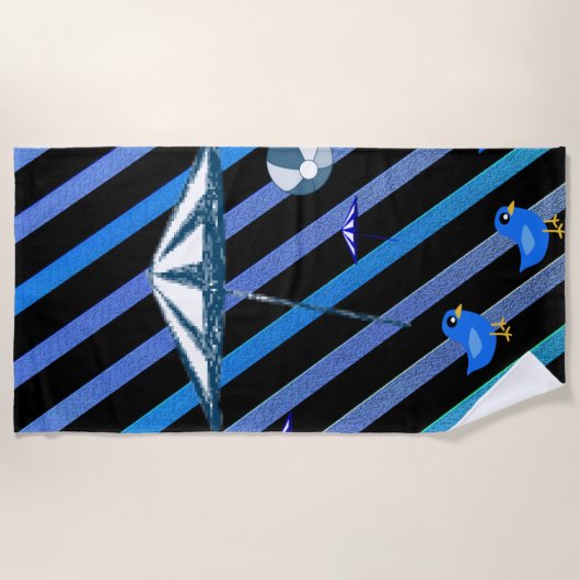 Serviettes de plage Oiseaux (Devant)