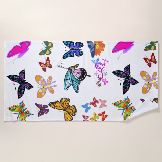 Serviettes de plage Papillons (Devant)