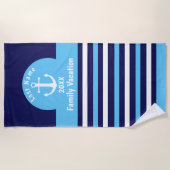 Serviettes de plage personnalisées - Ancre (Devant)