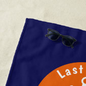 Serviettes de plage personnalisées - bleues et (En situation)