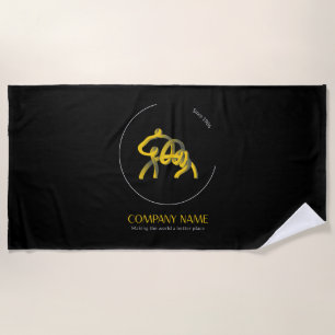 Serviettes de plage personnalisées foncées avec lo