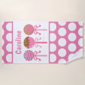 Serviettes de plage personnalisées Yummy Pink Cake (Devant)