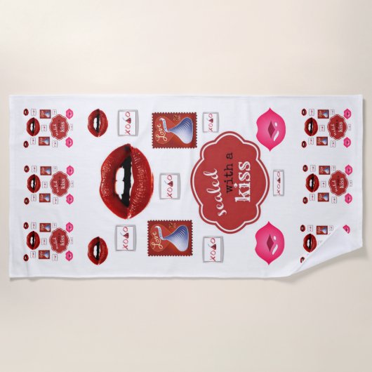 Serviettes de plage Valentine's (Devant)