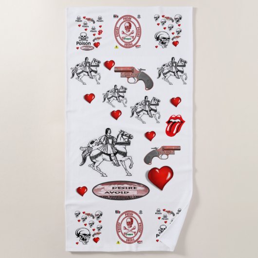 Serviettes de plage Valentine's (Devant)