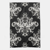 Serviettes de plat élégantes noires et blanches (Vertical)