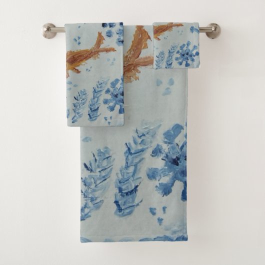 Serviettes de poisson à la baguette bleue blanche  (En situation)