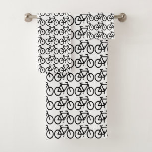 Serviettes de recyclage noires et blanches de Bath
