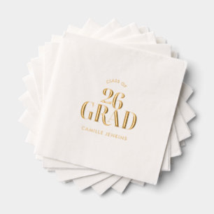 Serviettes de remise des diplômes en feuille d'or 