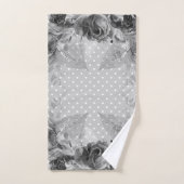 SERVIETTES DE SALLE DE BAIN EN FLEURS BLANC GRIS (Serviette à main)