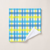 Serviettes De Salle De Bain Jeux Plaid Bleu Jaune (Gant de toilette)
