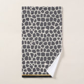 SERVIETTES DE SALLE DE BAINS EN LEOPARD NOIR GRIS (Serviette à main)
