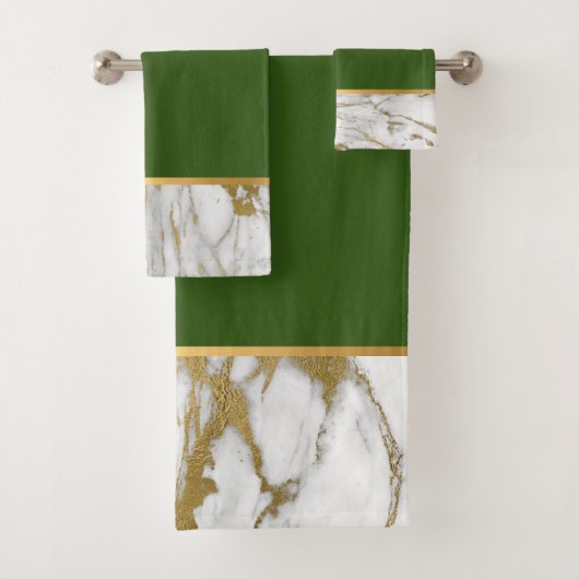 SERVIETTES DE SALLE DE BAINS EN MARBRE Vert (En situation)