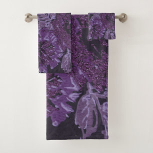 SERVIETTES DE SALLE DE BAINS EN NOIR PURPLE AU PRI