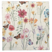Aquarelle Fleurs sauvages Printemps été Meadow