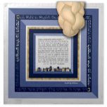 Serviettes De Table Bleu or Jérusalem ASHKENAZ Challah Couvercle<br><div class="desc">ASHKENAZ Version de la Bracha sur notre populaire Jérusalem Tons de Bleu & (simulé) Gold Framed Challah Dough Cover. Challah Dough Cover inclut le texte intégral de la version ashkenazique de la Bénédiction récitée lors de la séparation de Challah plus le texte intégral du Yehi Ratzon qui est souvent dit...</div>