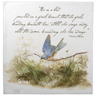 Serviettes De Table Bluebird on Branch Inspiration poem Aquarelle