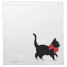 Cocktail Sassy Cat Holiday Napkin