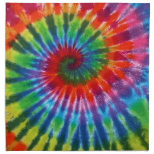Serviettes De Table Colorant de la cravate 60s de paix de hippie rétro